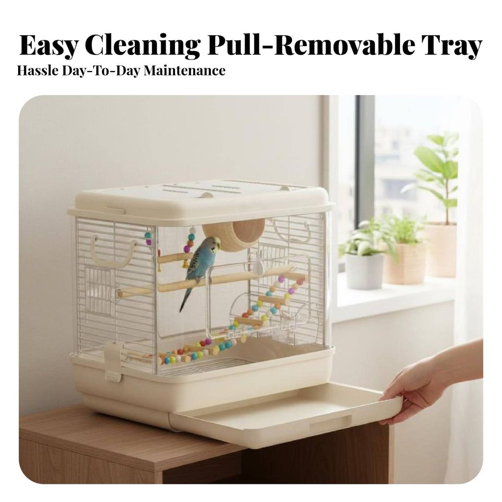 Transparent Parakeet Habitat Openable Top Transparent Bird Box Simple