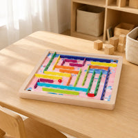 Wooden Maze Toy Brain Training Reasoning Maze Game Board Safe Polished Wood
