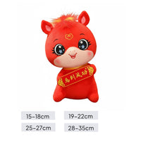 Chinese Astrological Horse Symbol Fortunate Gift Chinese New Year Horse Stuffed Animal Bright Colors Festive Decor