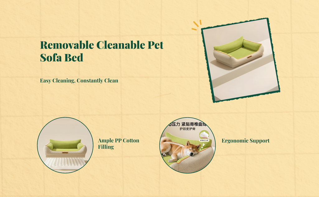 Orthopedic Dog Bed, Removable Cover, Non-Slip Sofa