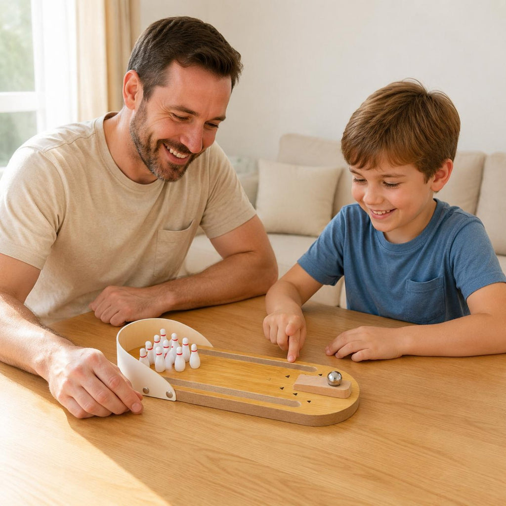 Wooden Bowling Set Sturdy Mini Bowling Set Compact for Indoor, Toddlers