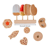 Fine Motor Skills Wooden Pastry Toy Wooden Ice Cream Toy Ice Cream Playset for Children