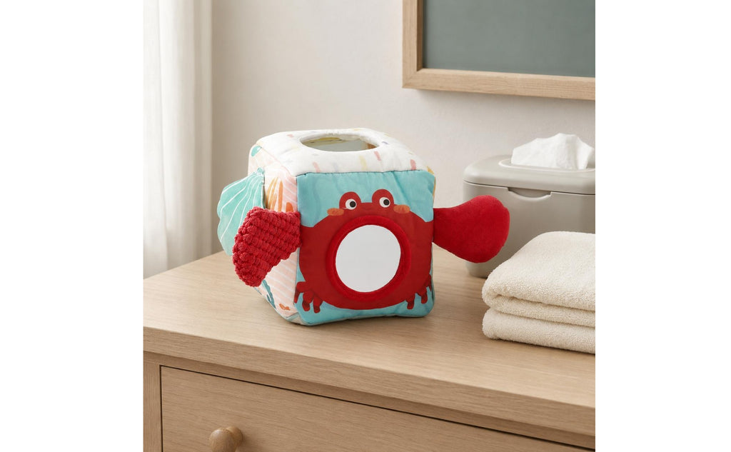 Baby Tissue Box Sensory Toy Soft Child-Led Tissue Box Toy Portable for Infants