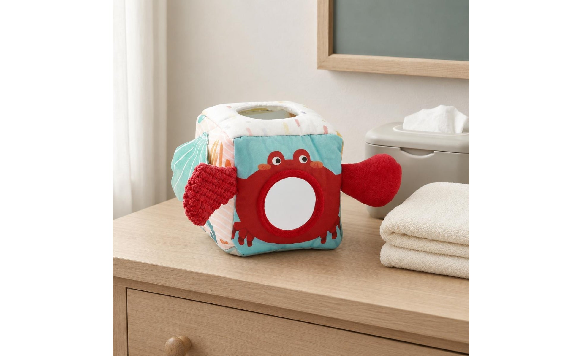 Baby Tissue Box Sensory Toy Soft Child-Led Tissue Box Toy Portable for Infants