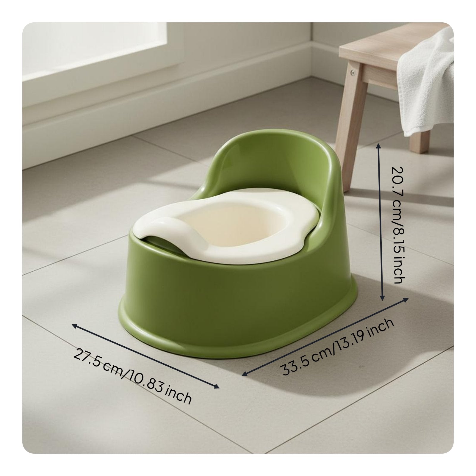 Toddler Potty Chair Easy to Clean Baby Training Toilet Non-Slip Base for Bedroom