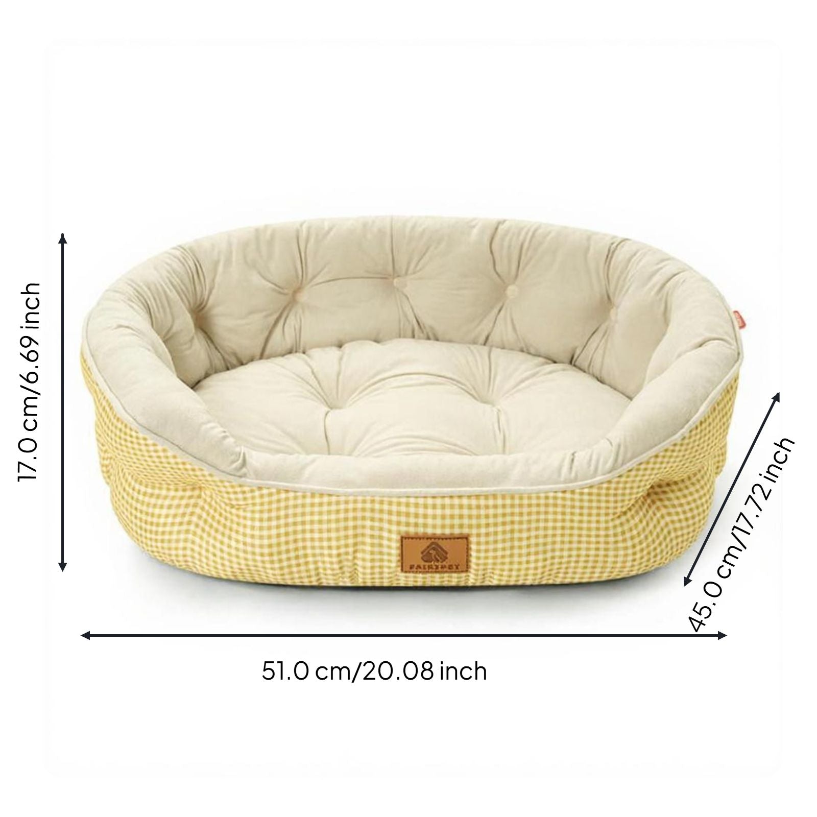 Plush dog bed, non-slip, easy-clean
