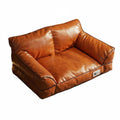 Leather Pet Sofa Bed Removable and Washable Cat Sofa Neck Support Dog Couch for Cats