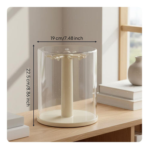 Clear Dustproof Doll Case High Translucency Rotating Keychain Display Stand Large Capacity Collectible Hanger Storage Box for Desktop, Bedroom