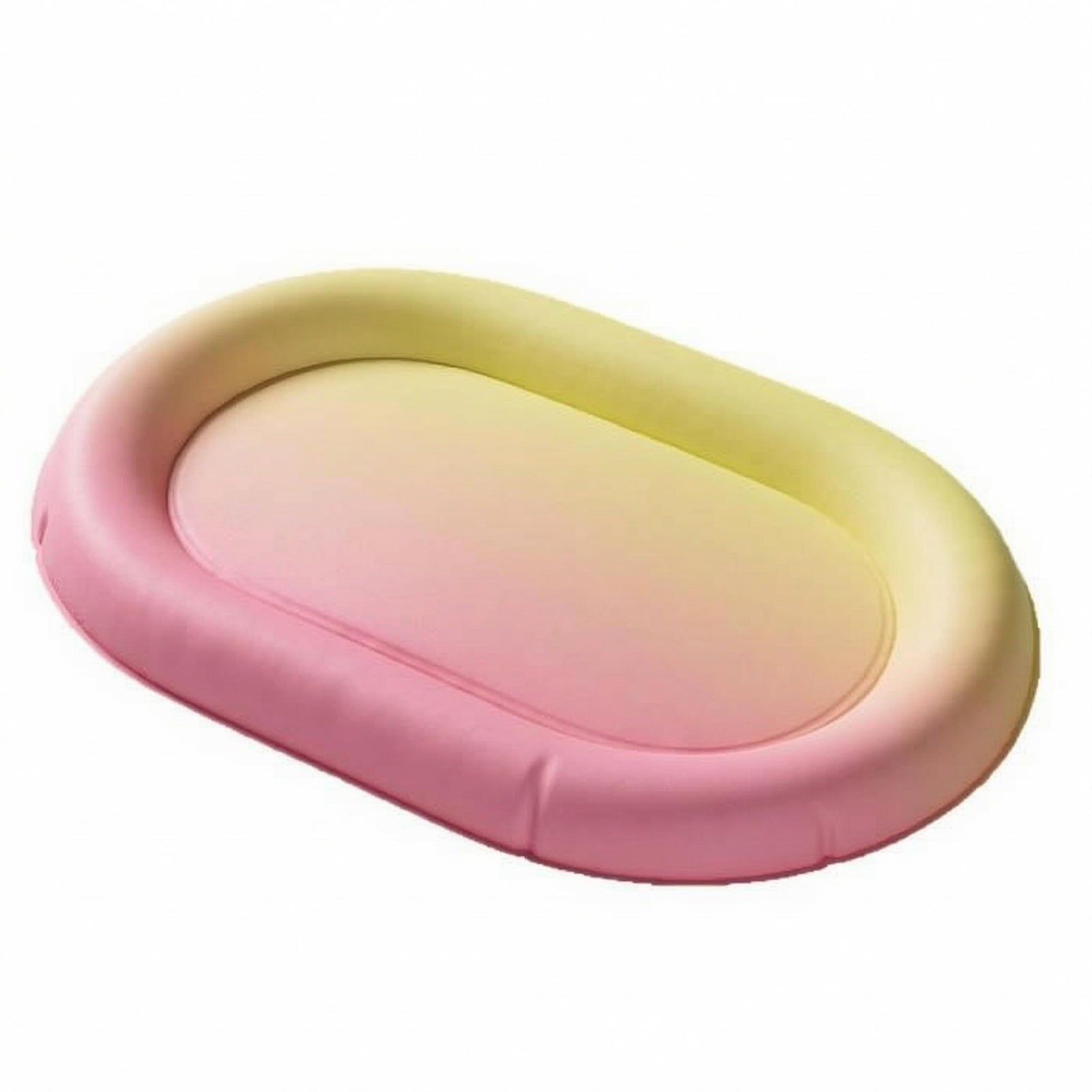 Pet Cooling Bed Layered Design Oval Supportive Rim Dog Bed PVC for Warm Weather