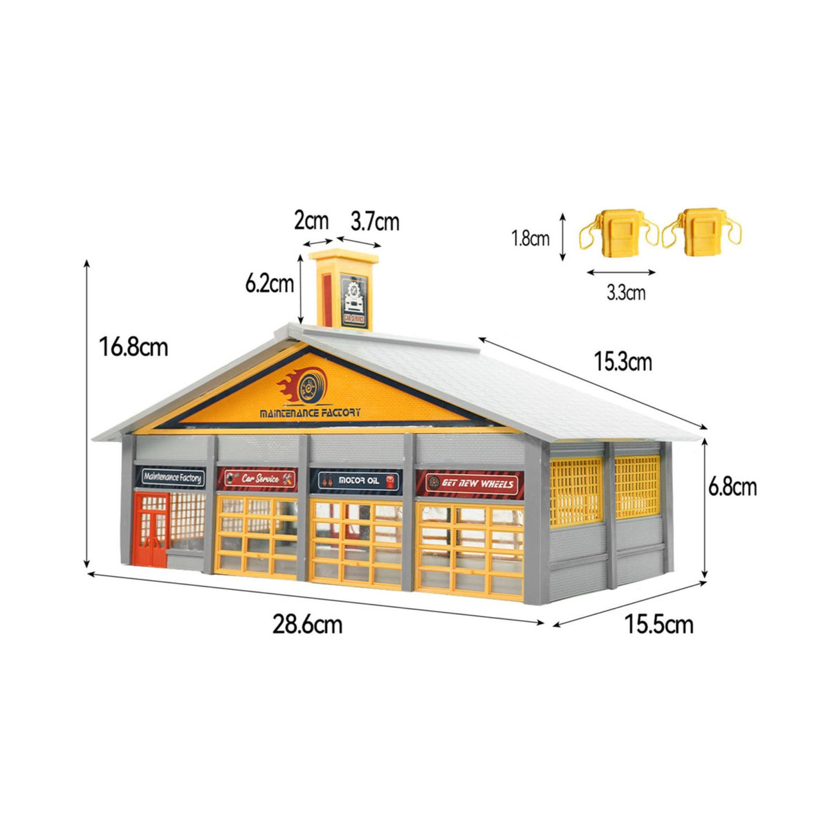 1:87 Scale Car Repair Shop Detailed Scenery Hobby Supplies Requires Assembly