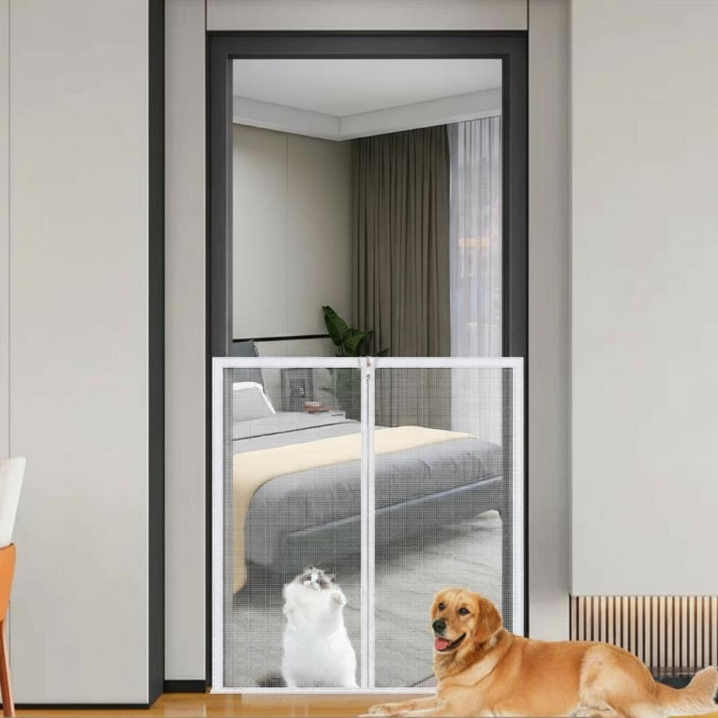 Removable cat mesh door, easy install
