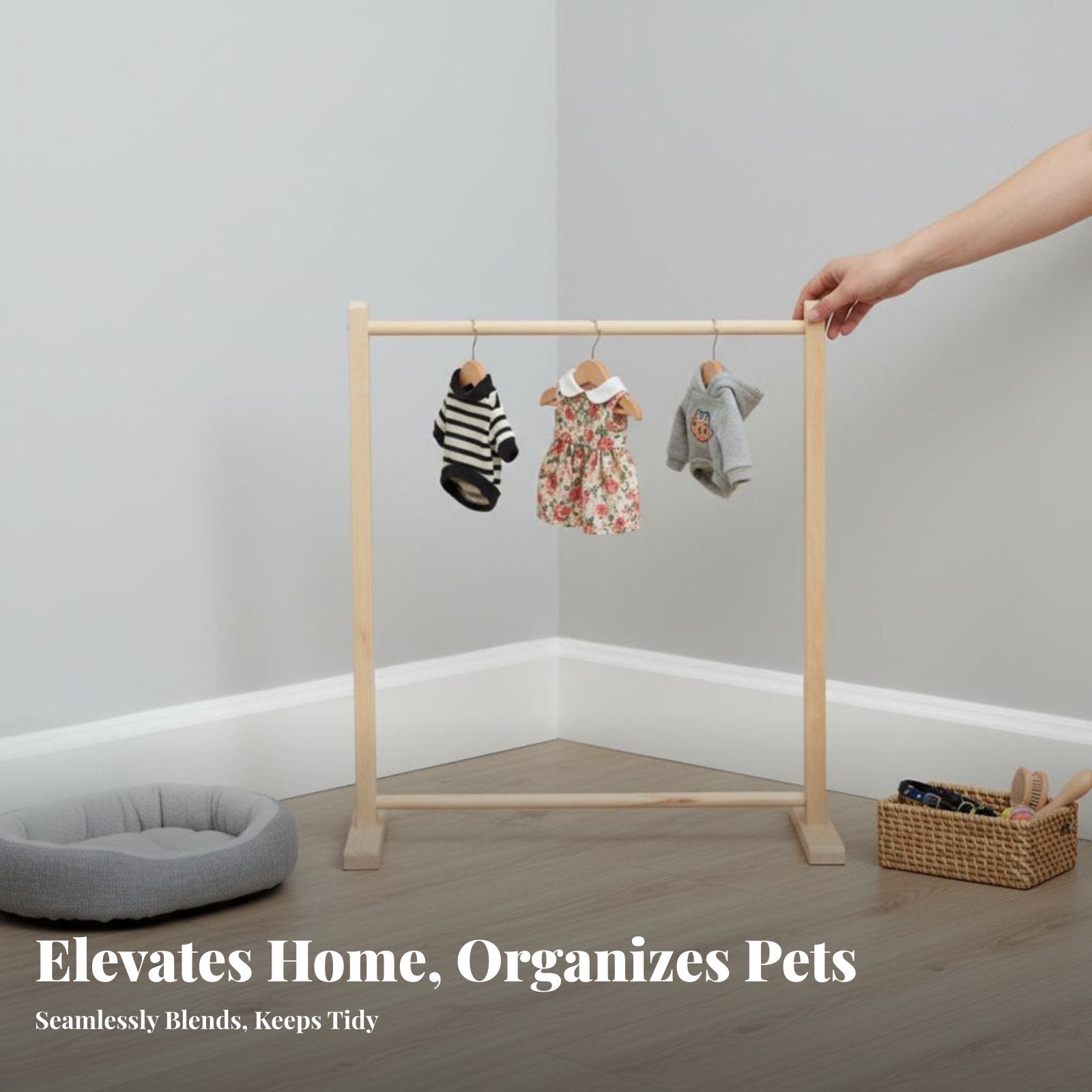 Small Clothes Rack Floor-Standing Miniature A-Shaped Clothing Stand Space-Efficient Size Simple Design for Dog Owners, Bedroom