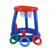 2-in-1 Pool Game Set Easy to Store Inflatable Basketball Hoop Child-Friendly