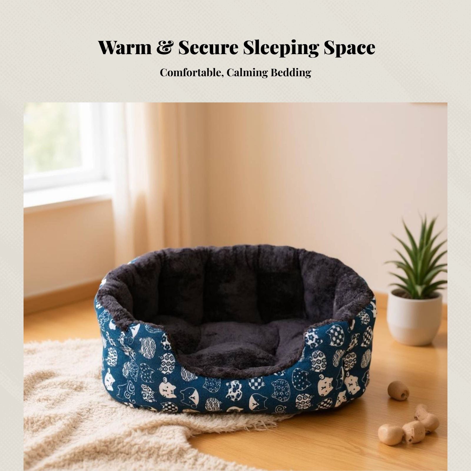Cartoon Cat Bed Dog Mat Winter Warm Pet Bed PP Multi-Scene Use