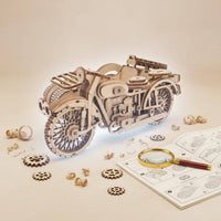 3D Wooden Motorcycle Creative Gift Toy Cut Pieces for Craft Time, Kids