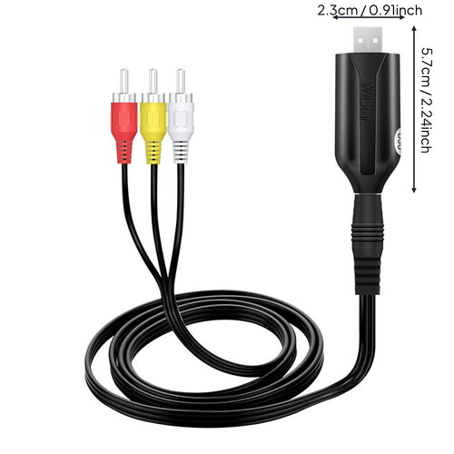 USB 2.0 Video Digitizing Adapter Composite AV Input Analog Video Digitizing Adapter Plug and Play VHS to USB Converter