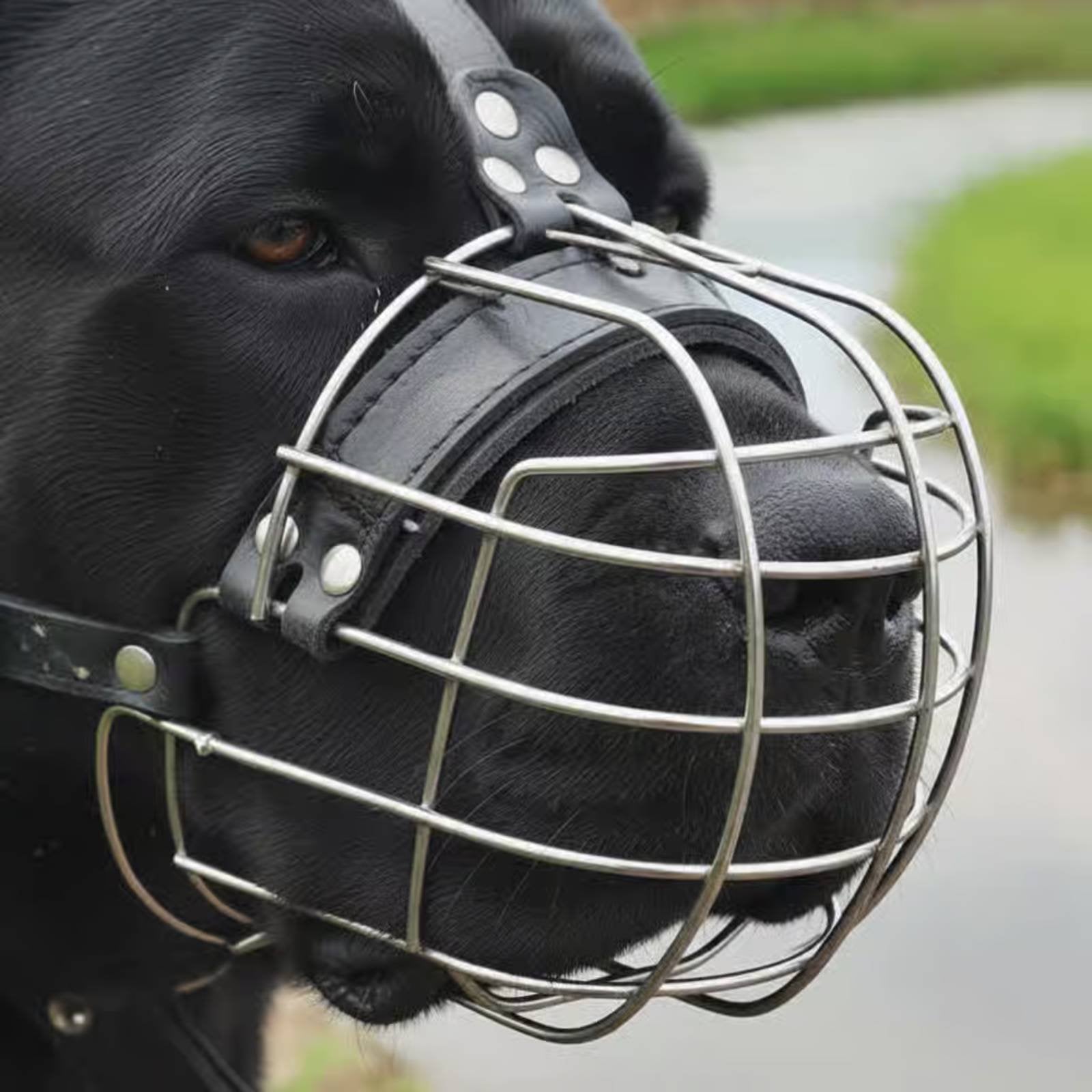 Metal Dog Muzzle Allows Panting Pet Gear Comfortable Padding