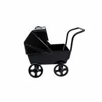 1:12 Scale Infant Carriage Realistic Detail 1:12 Scale Doll Pram Smooth Polished Metal Doll Carriage for Dioramas
