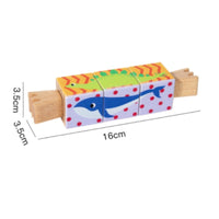 Wooden Rotating Puzzle Toy Fine Motor Rotating Cube Puzzle Hand Coordination
