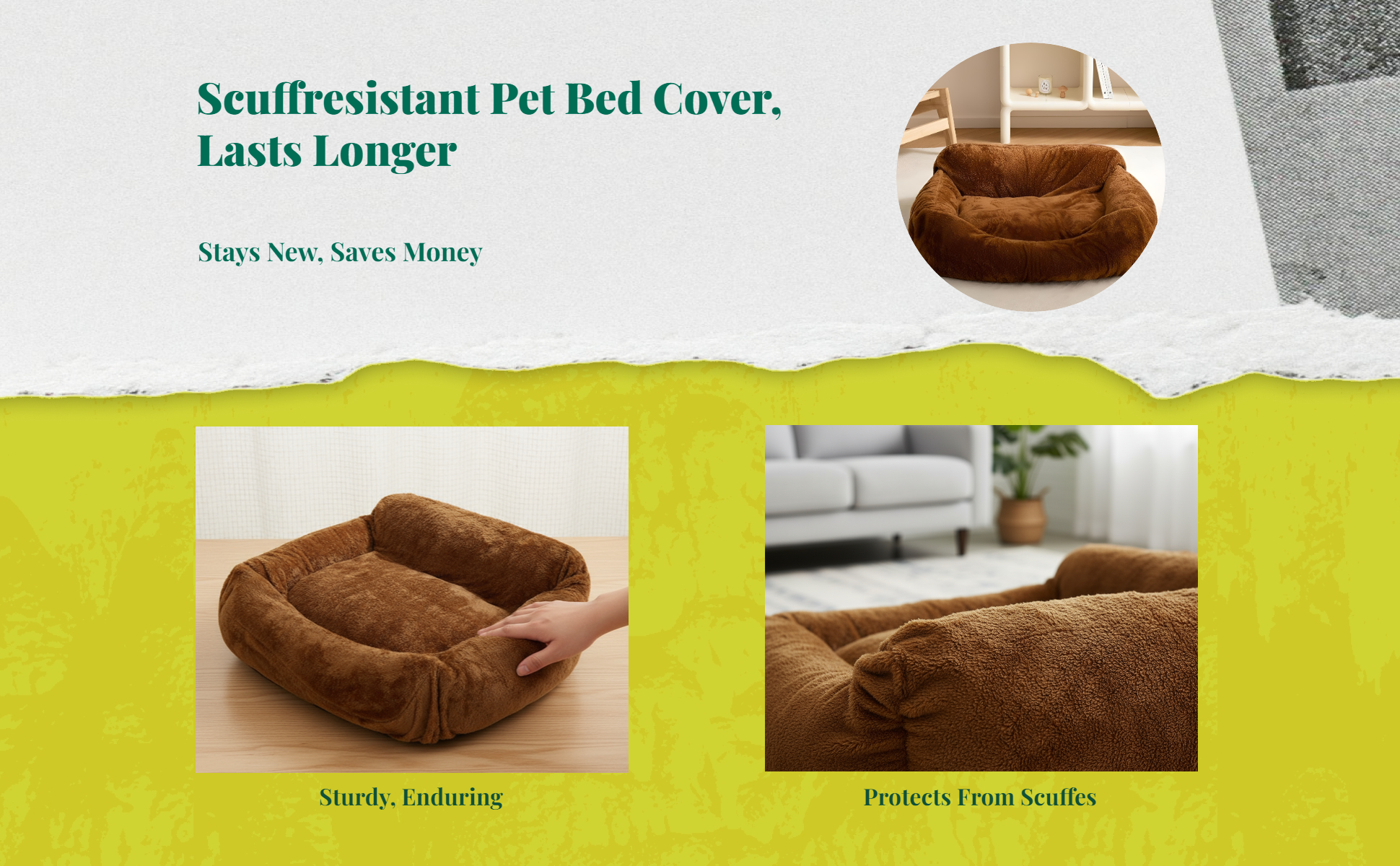 Removable dog bed cover, easy to clean, protects sofas