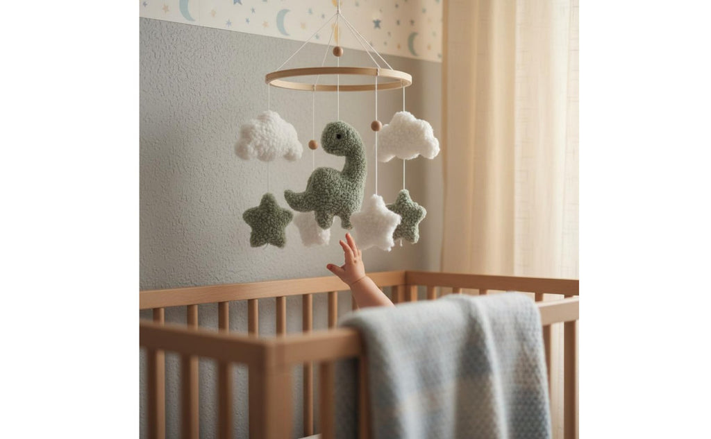 Felt Puff Mobile Handmade Crib Bell Nursery Soothing for Babies