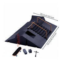 6 in 1 Finger Skateboard Ramp Set Includes 3 Fingerboards for Desk, Kids, Teens