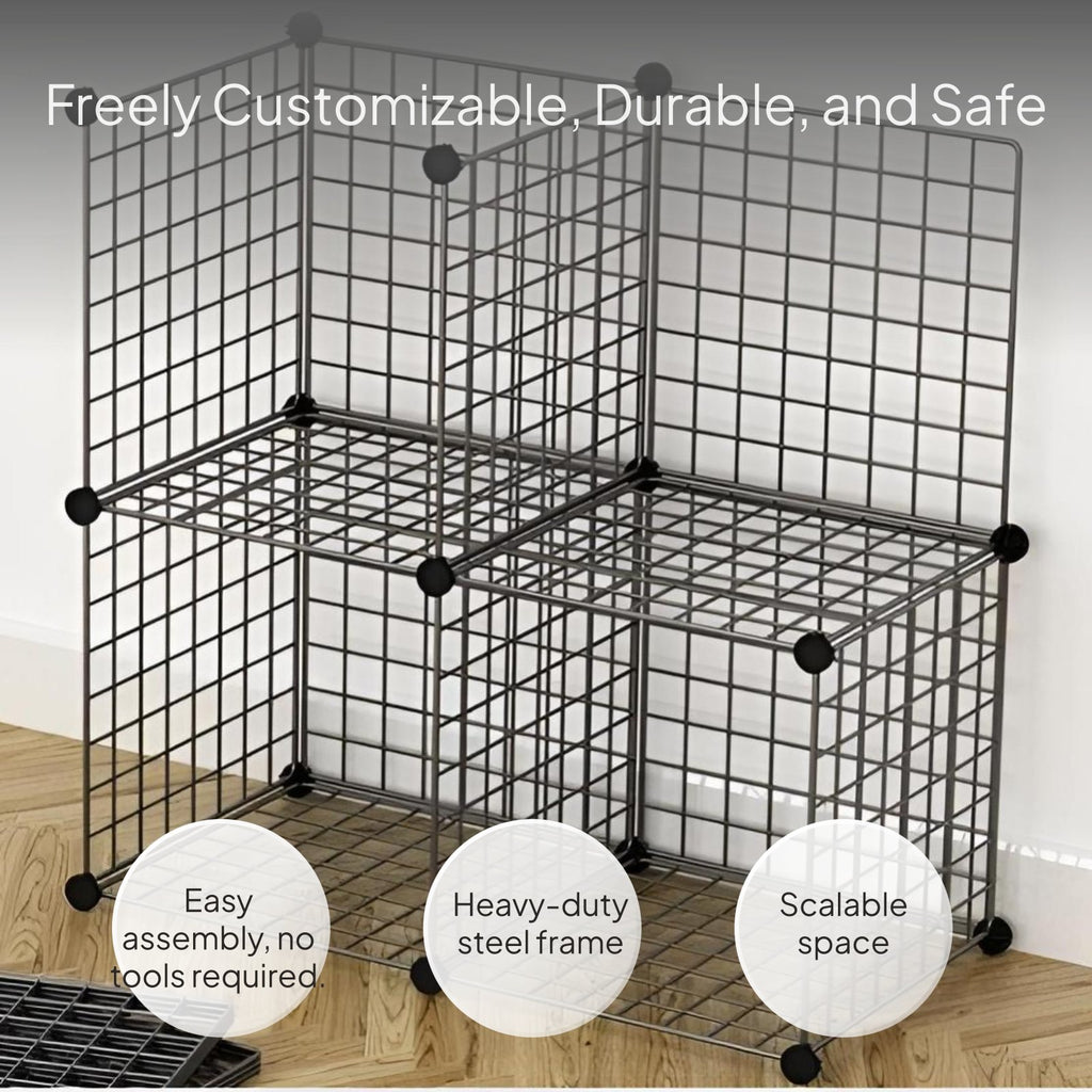 DIY Pet Cage Grid Panels, Modular Fence Divider