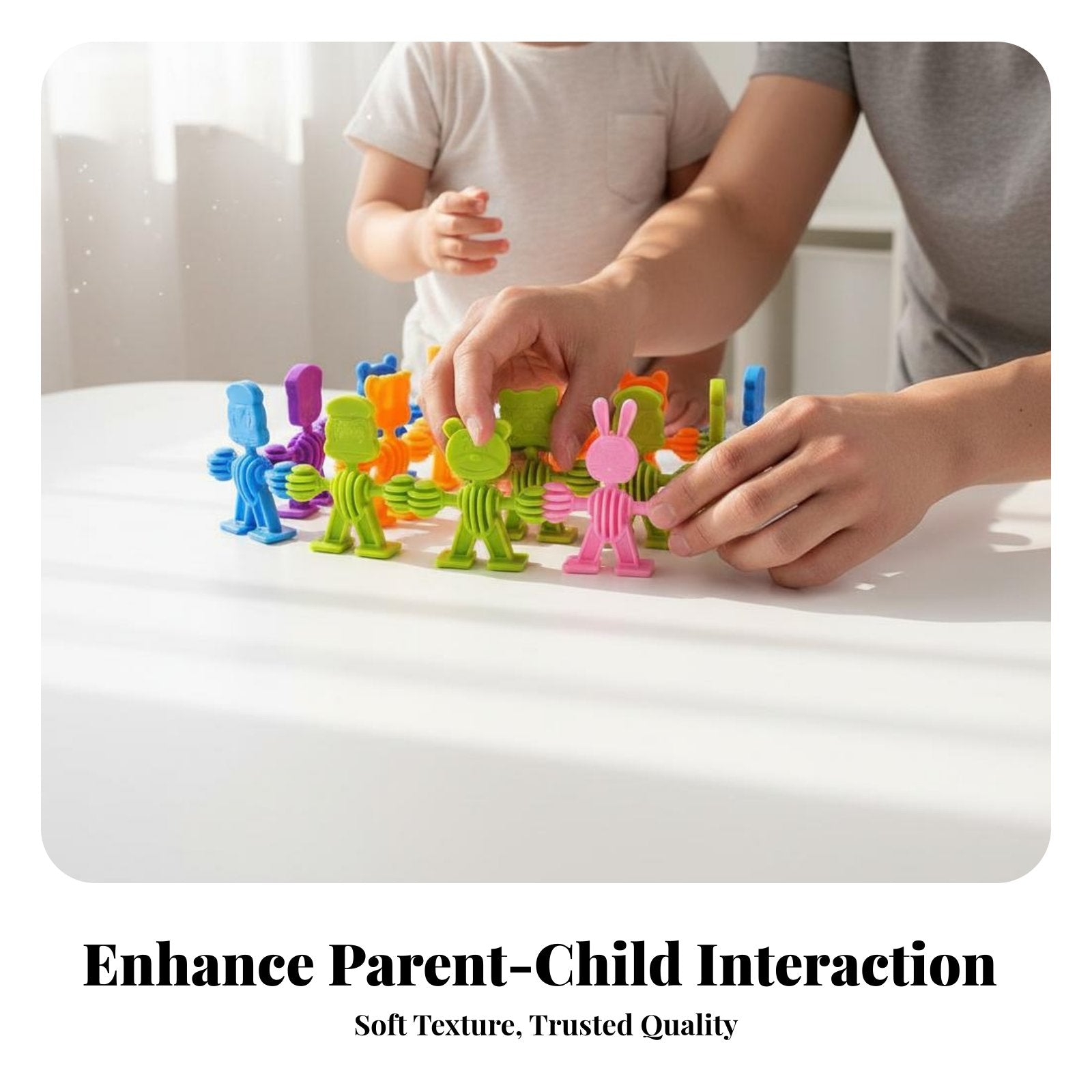 Fine Movement Skills Development Creature Character Stacking Blocks Colorful Design Stackable Creature Blocks Screen Non-Digital