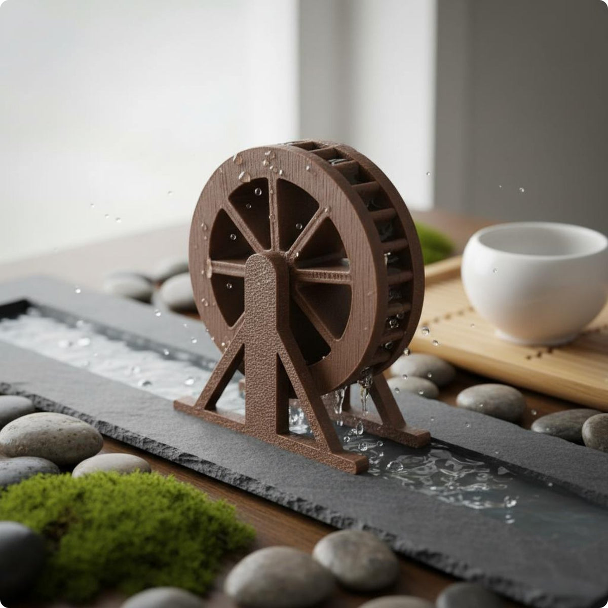 Water Wheel Model Fairy Garden Mini Boat Model Detailed Craftsmanship