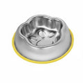 Slow Feeder Pet Bowl Easy to Clean Anti-Choke Dog Bowl Rounded Edges Stainless Steel for Dogs, Kittens