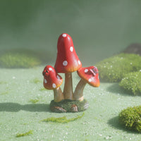 Resin Toadstool Sculpture Whimsical Design Polka Dot Toadstool Ornament