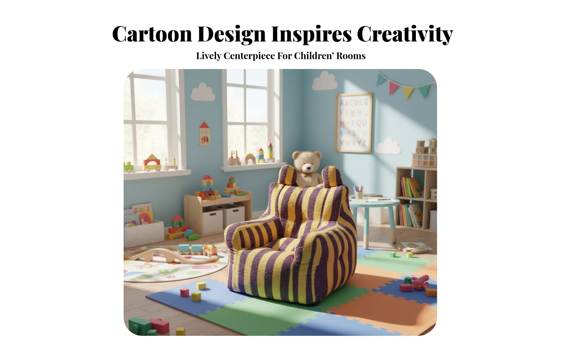 Cartoon creature Chair snug and Comfortable Toddler Seat Lightweight Easy to Clean for Infants, Preschoolers, book Corner
