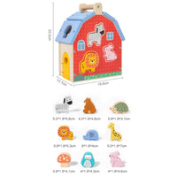 Wooden Shape Sorting House Fine Motor Skills Wooden Farm Shape Sorter Educational Farm Animal Sorter for Preschool, Playroom