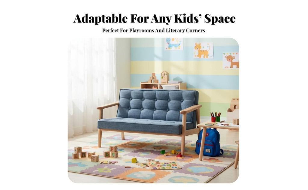Padded Toddler Chair Solid Wood Frame childs' Sofa Soft and Comfortable