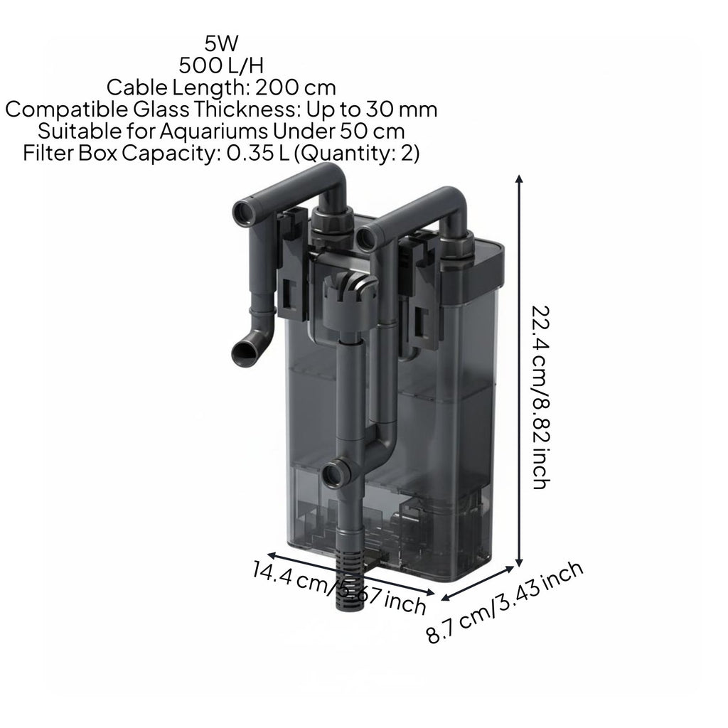 Aquarium Surface Skimmer Oil Film Removal 3-in-1 Aquarium Filter Pump