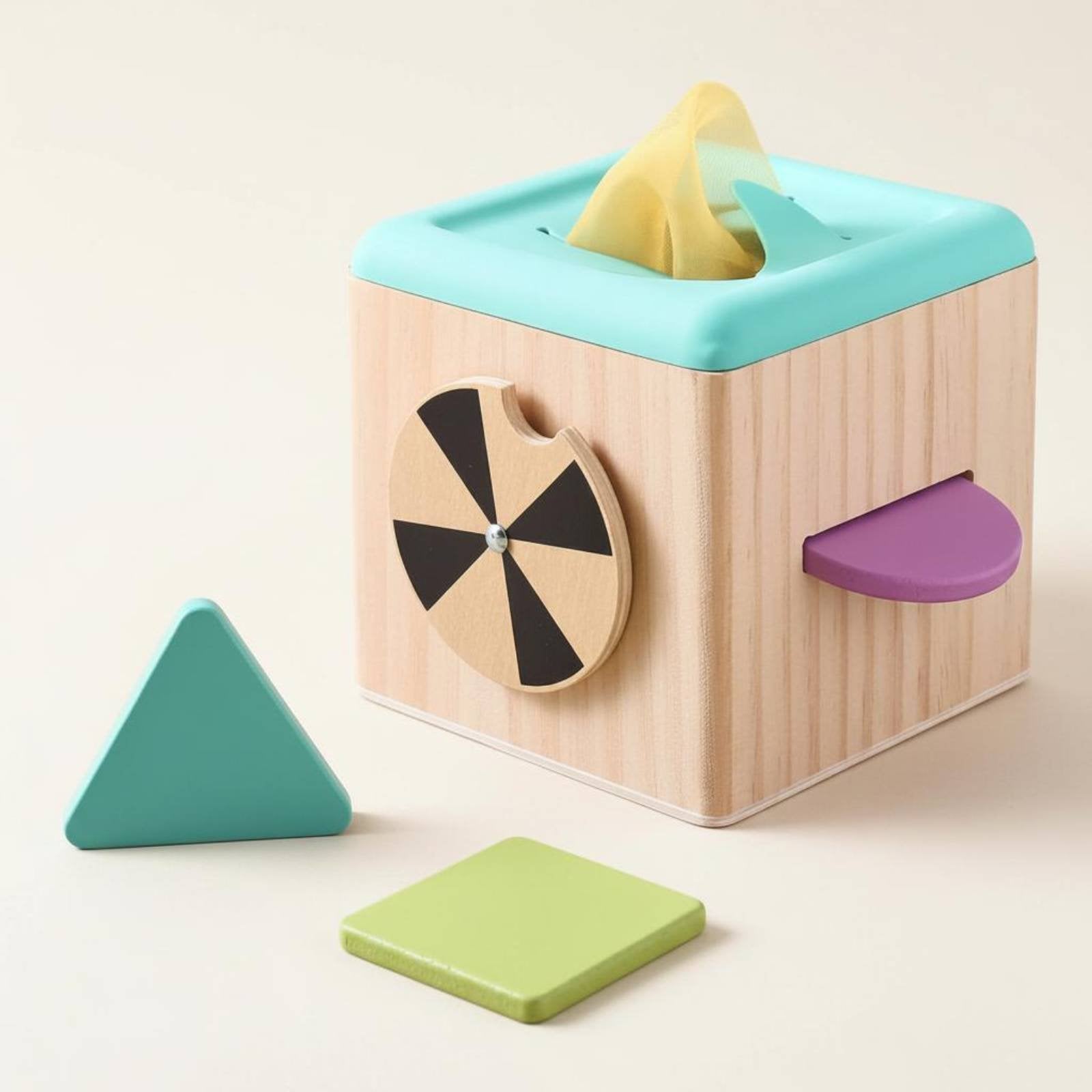 Tissue Box Toy Educational Baby Tissue Box Toy Natural Solid Wood