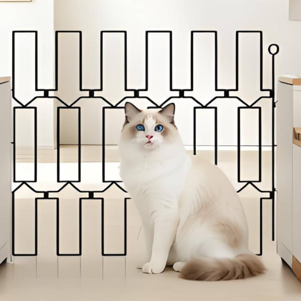 Retractable Pet Gate Easy Install Metal Pet Gate Space Saving for Doorway, Dogs