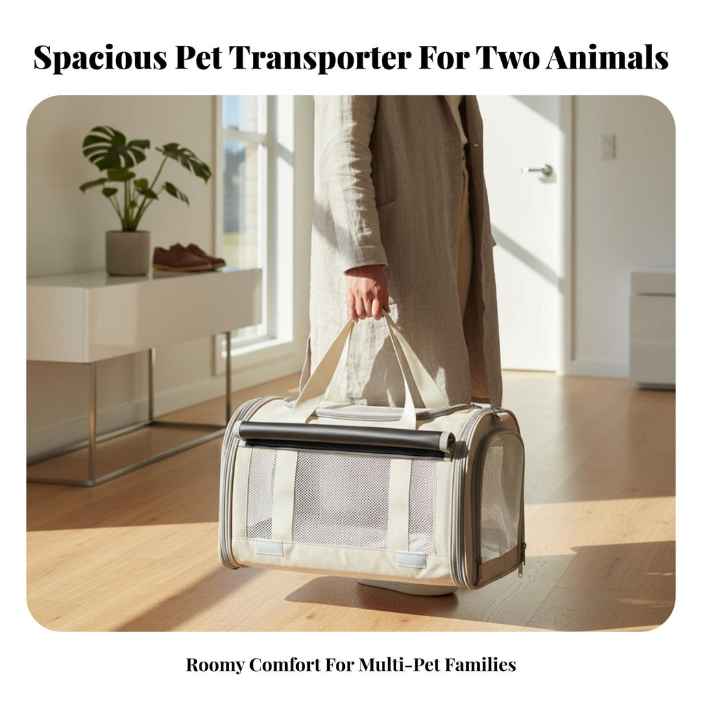 Transparent Pet Handbag Large Capacity Pet Travel Gear Breathable Mesh