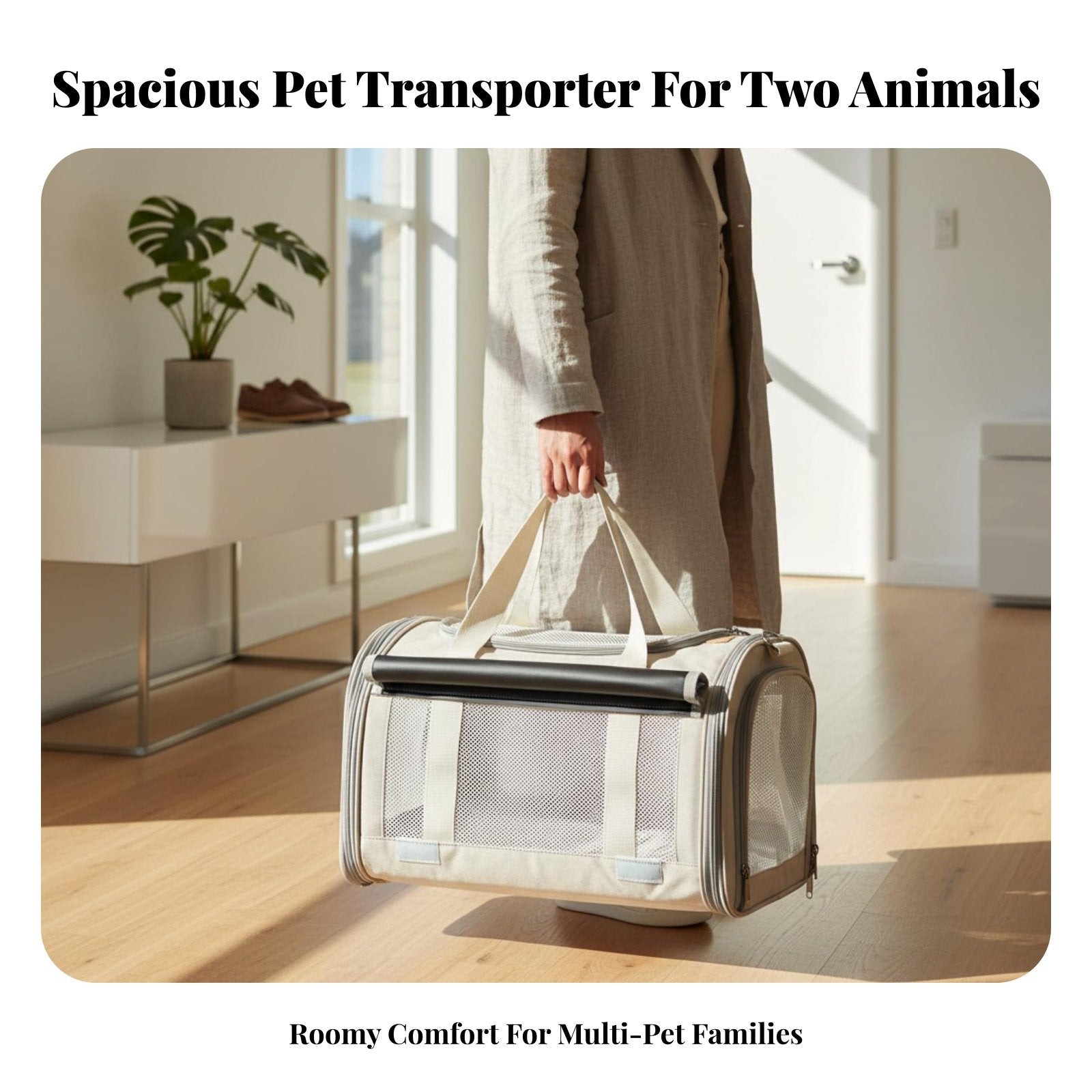 Transparent Pet Handbag Large Capacity Pet Travel Gear Breathable Mesh