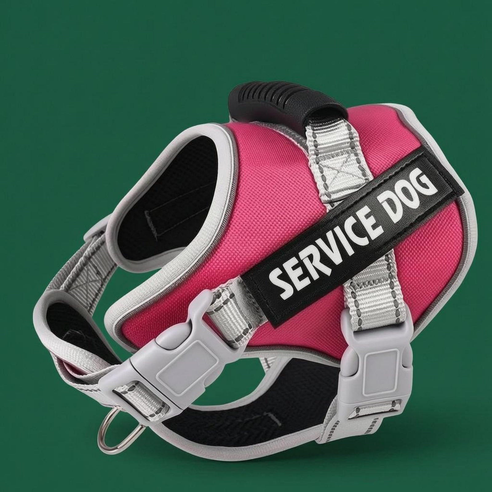 Quick-Release Buckles Service Dog Harness Metal Leash Rings Padded Mesh Harness Top Handle Service Dog Vest Adjustable for Low Light