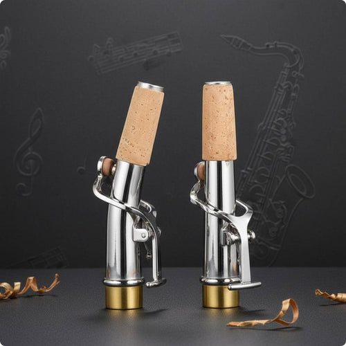 2 Pieces Sopranos Saxophone Neck Pair Smooth Breath Control Straight and Curved Sax Neck Nickel Music Accessory for Performance