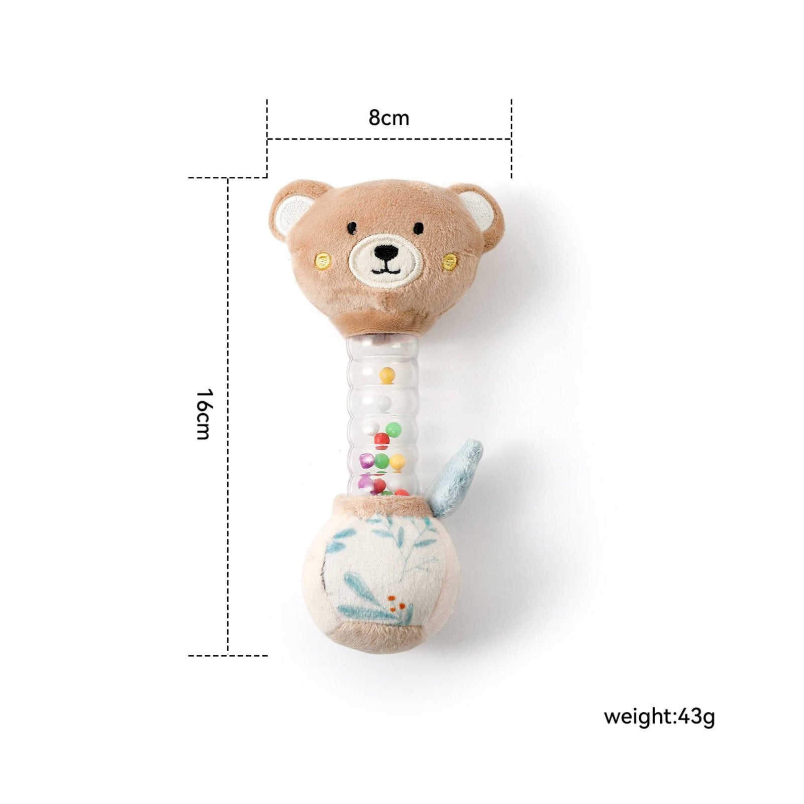 Sensory Grasp Rattle Easy to Hold Soft-Textured Baby Rattle Soft