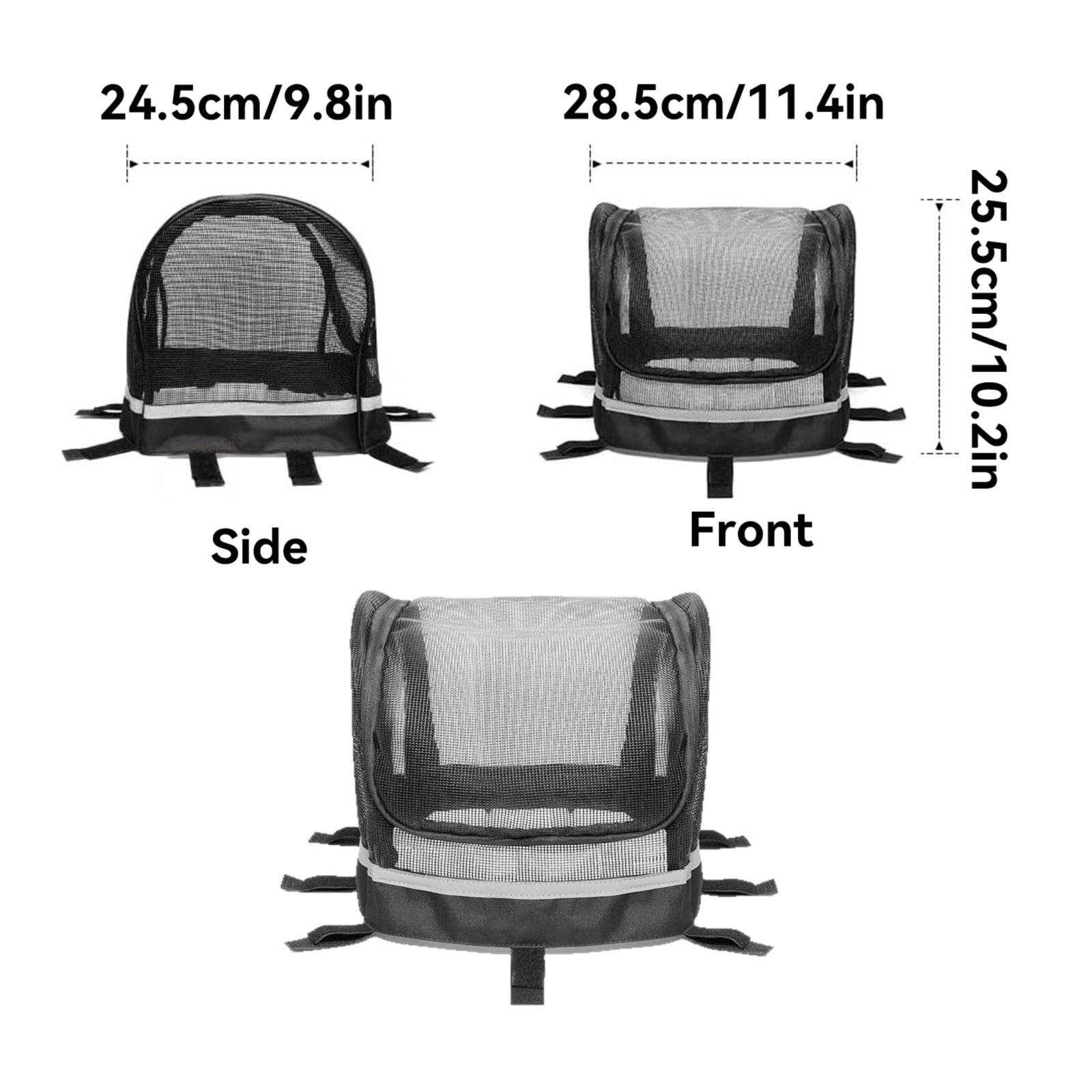 Front Bike Pet Carrier Reflective Strip Pet Accessory Rectangular