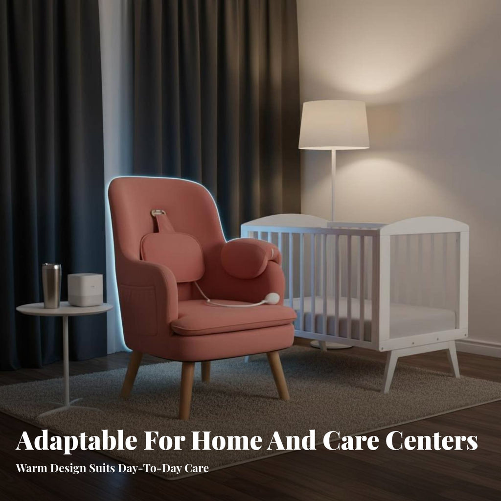 Electric Nursing Chair with Footrest High-Spine Design Maternity Armchair Adjustable Support Sturdy Wood Base for Bedroom
