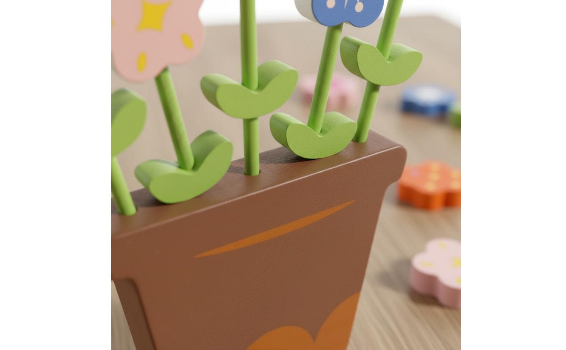 Wooden Flower Arrangement Game Hand-Eye Coordination for Preschoolers