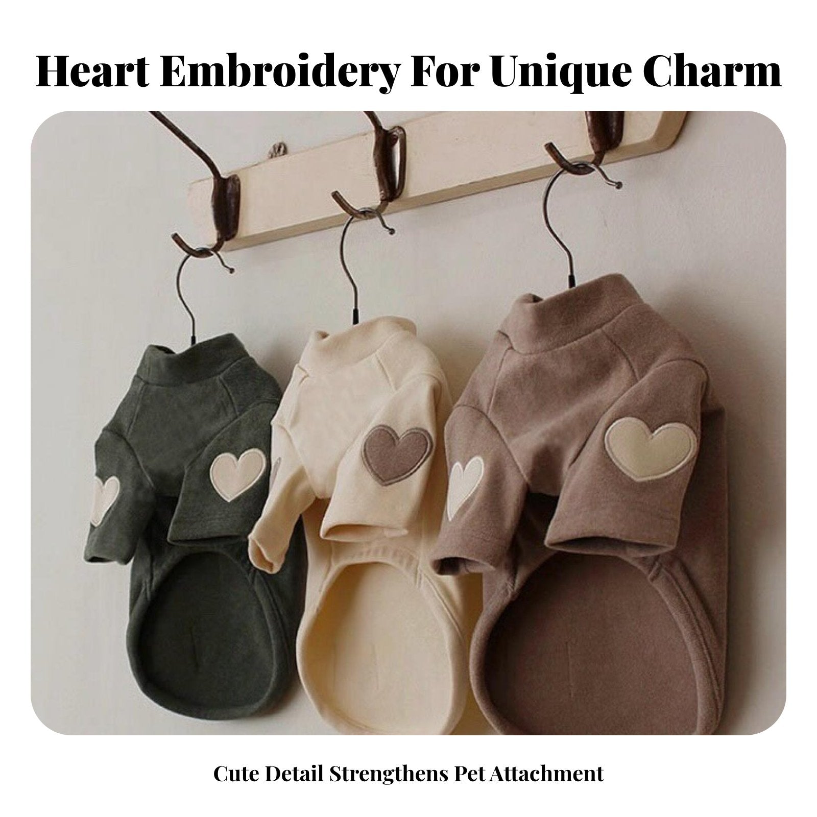 Soft Material Heart Embellishment Dog Sweater Machine Washable Small Dog Pullover for Cats, Young Dogs, Cold Weather, Daily Wear