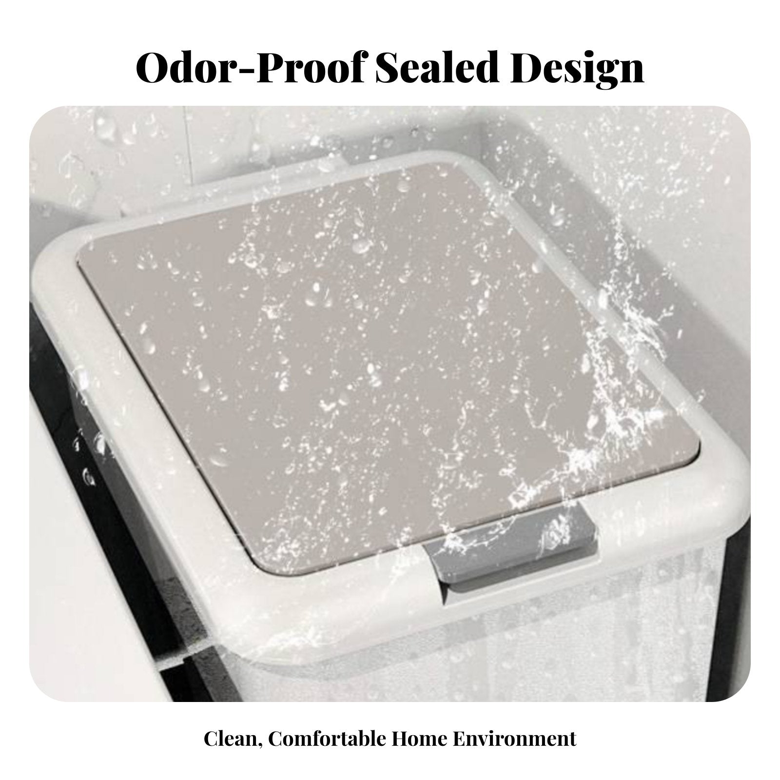 Lidded Diaper Pail Odor-Resistant Closure Foot Pedal Trash Can Slim Rectangular Trash Can Hands-Effortless Function Push Button