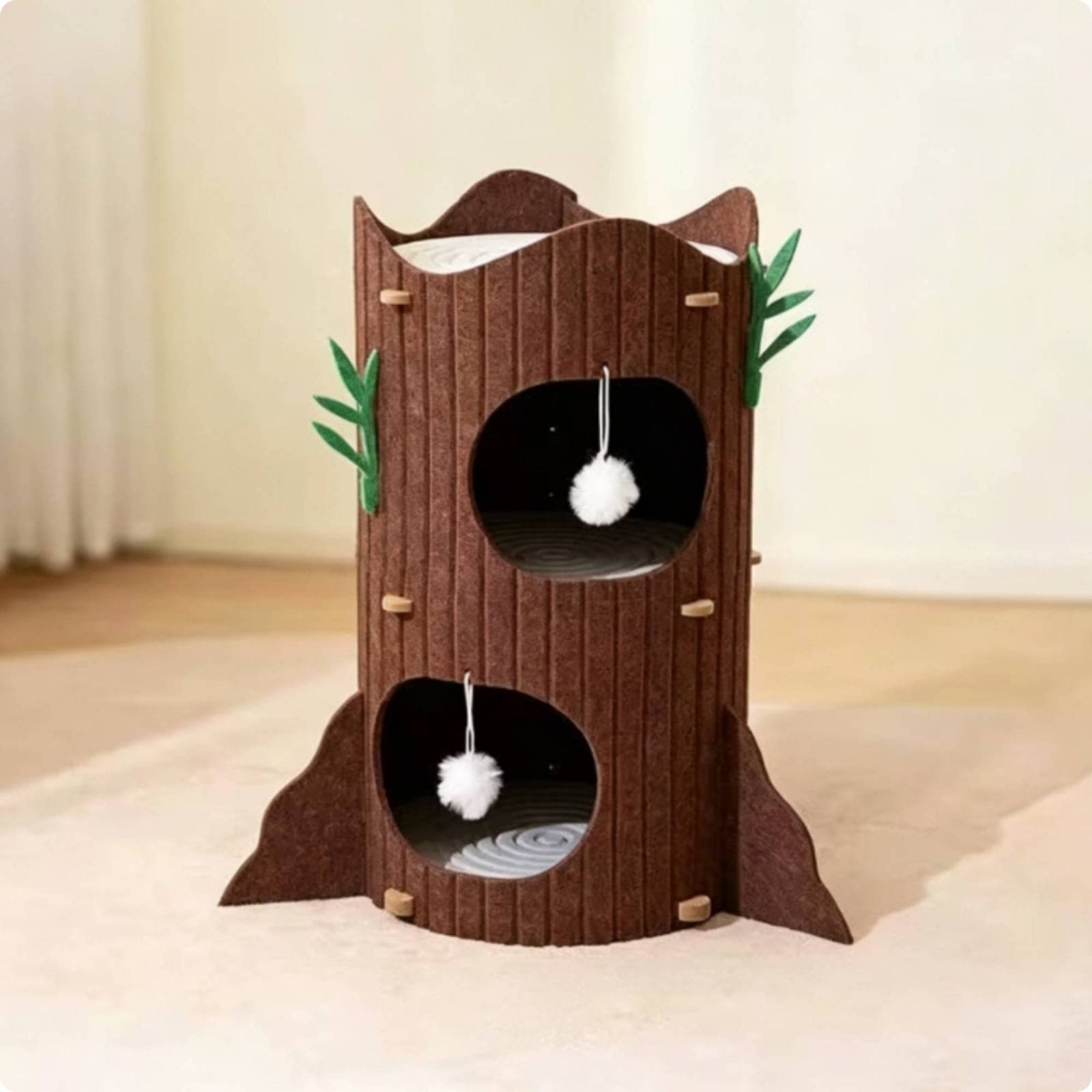 Kitten Tree with Cave Easy to Place Multi Level Kitten Tree Space Saving