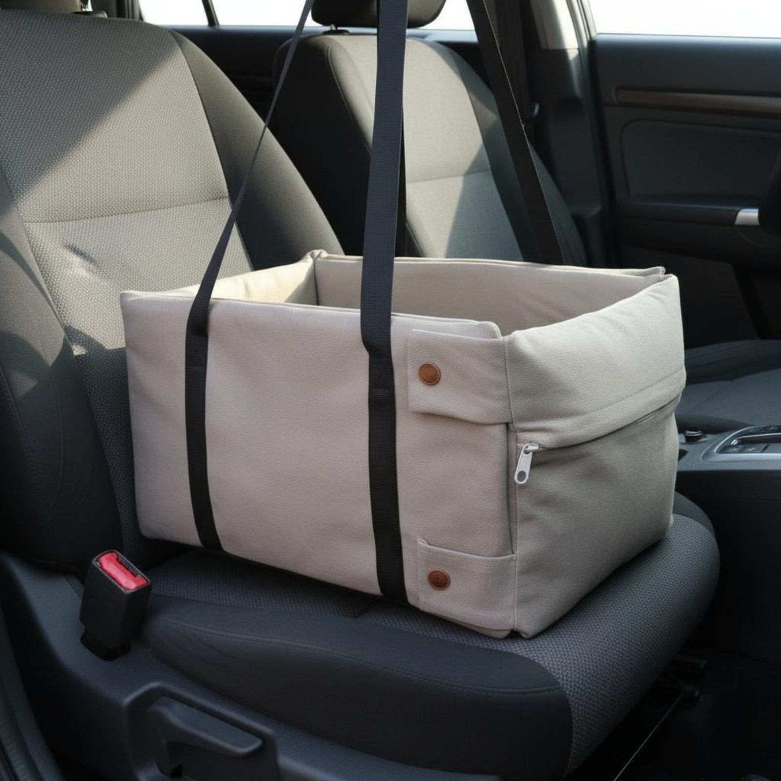 Car Armrest Pet Nest Comfortable Small Pet Booster Seat Safety Strap for Cats