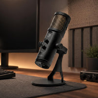 USB Audio Device Black Cylindrical Audio Device Round Base